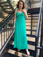 Owen Kelly Green Side Slit Maxi Dress - MK Threads Boutique