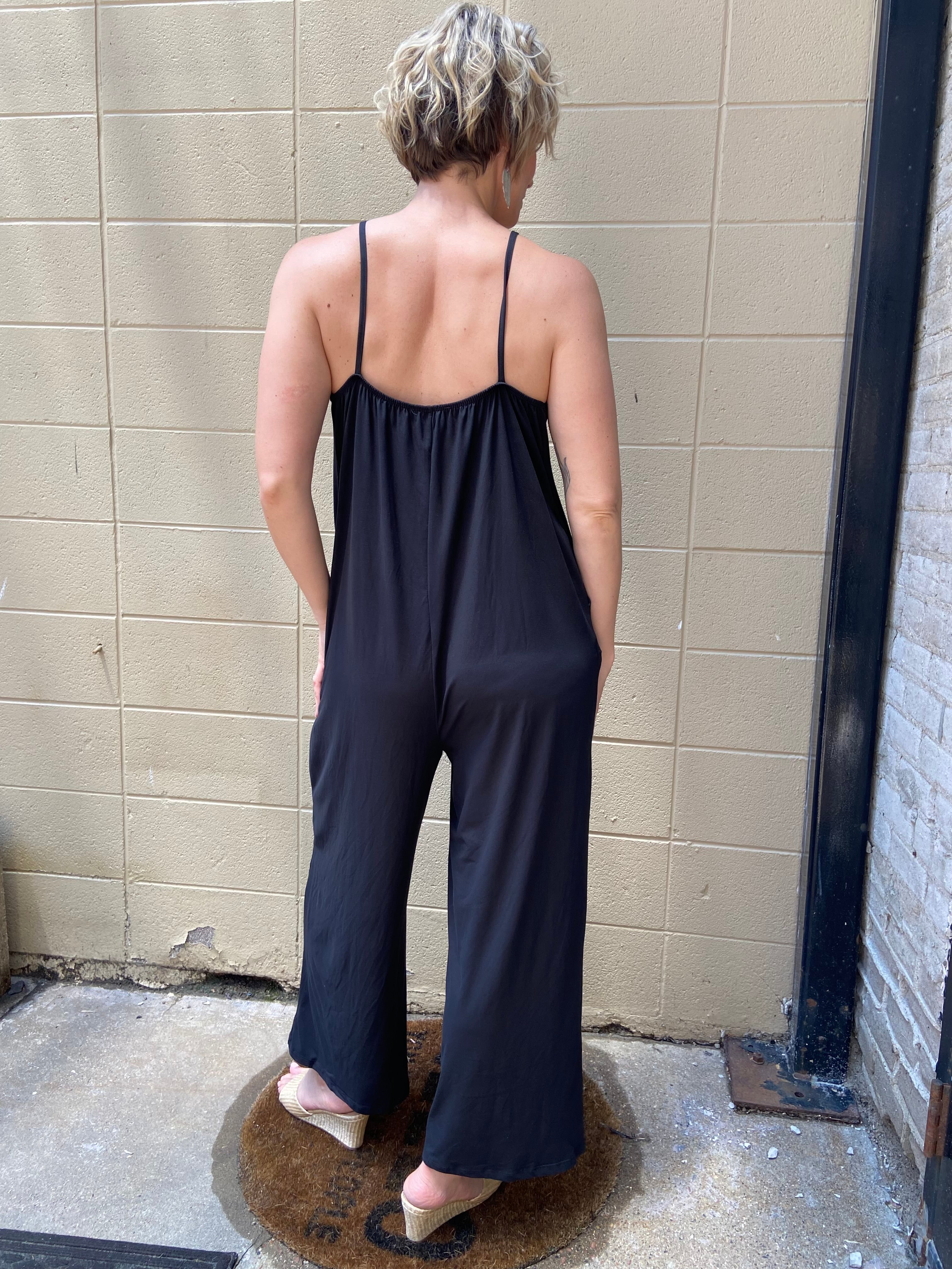 George Black Jumpsuit With Pockets - MK Threads Boutique