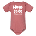 HUGS $5.00 BABY ONESIE : Black- 12 months