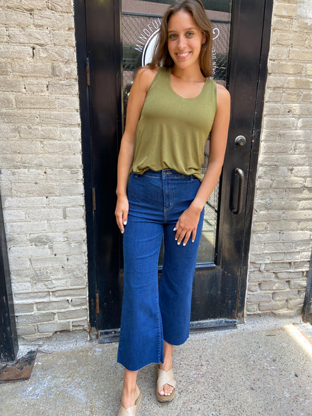 Nico Olive Relaxed Oversized Tank Top