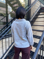 Skye Heather Gray Polo Knit Sweater