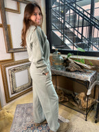 Morgan Sage Green Soft Half Zip Sweater