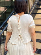 Neve Beige Back Tie Top