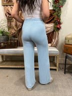 Wayne Light Blue Wide Leg Sweat Pants