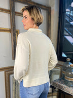 Skye Ivory Polo Knit Sweater