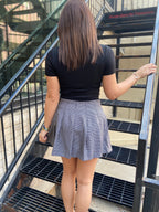 Shia Gray & Black Plaid Mini Skort