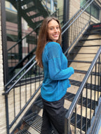 Allisa Teal Button Down Cardigan