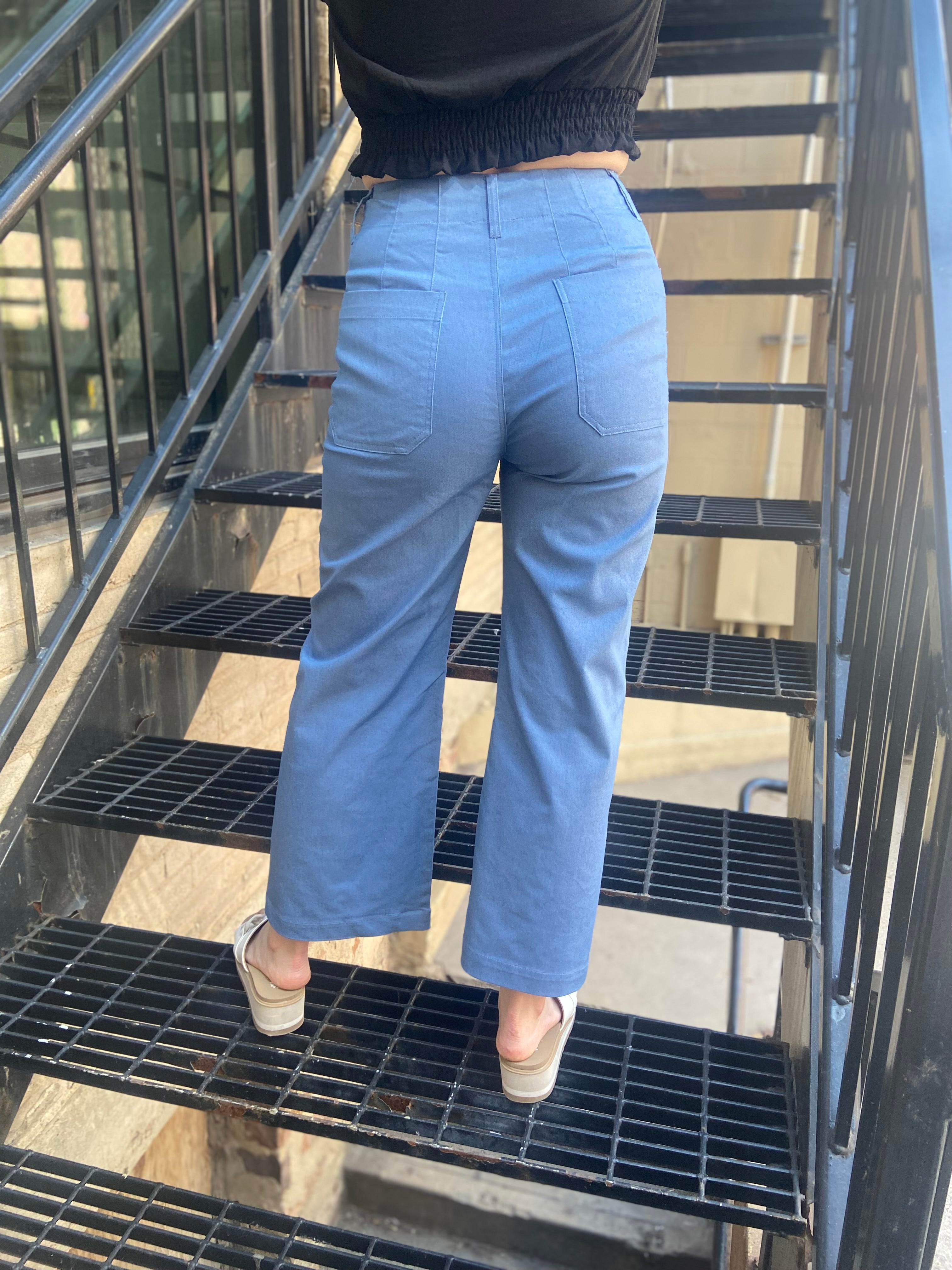 Petra Denim Wide Leg Cropped Pants - MK Threads Boutique