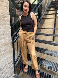 Alice Khaki Crepe High Waist Pants
