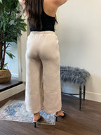 Belen Beige Quilt Textured Wide Leg Pants - MK Threads Boutique
