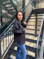 Georgie Black Textured Shacket