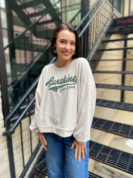 Sunshine State Of Mind Beige Cropped Sweater