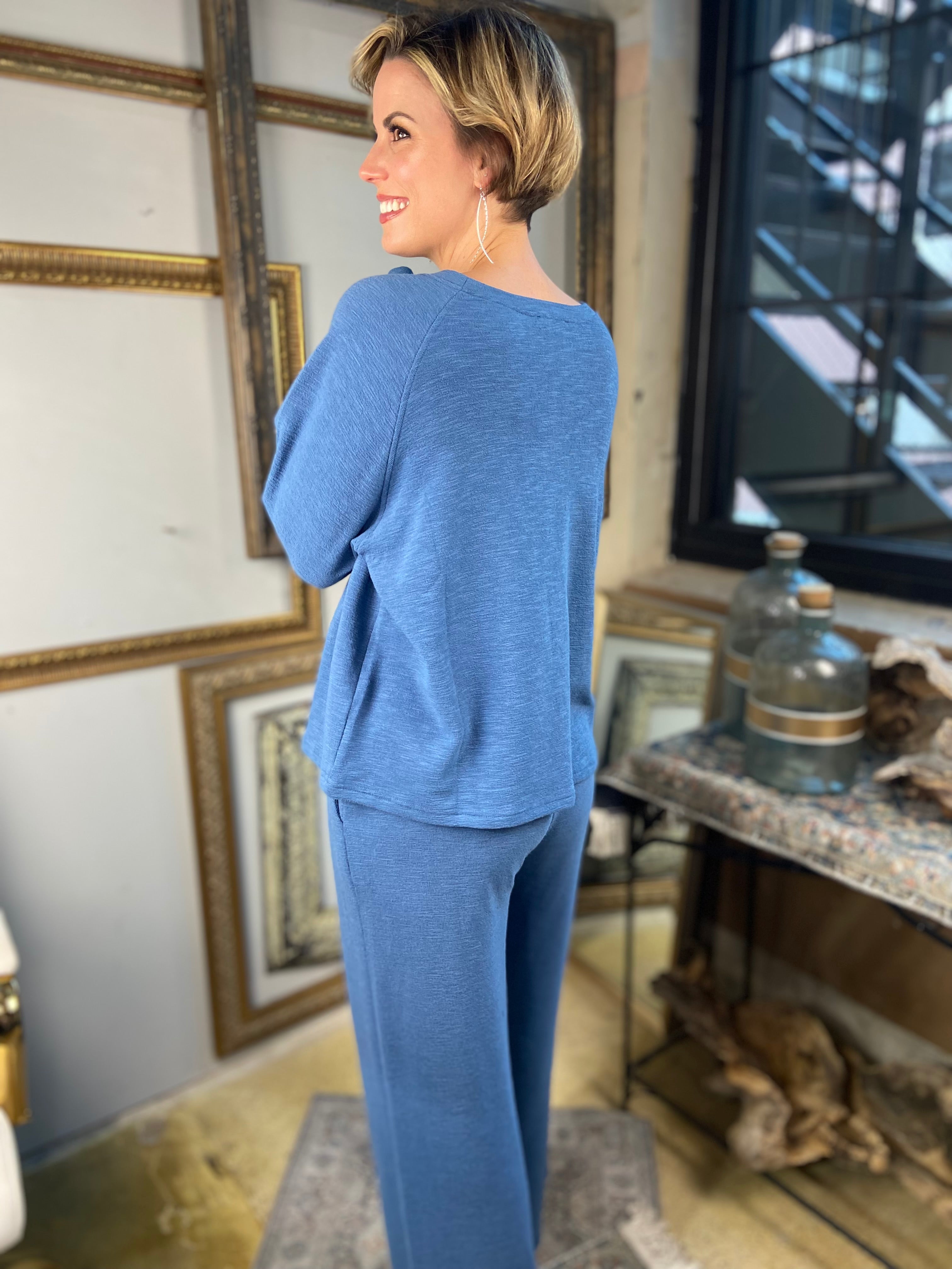 Grace Dusty Blue Long Sleeve & Pant Set