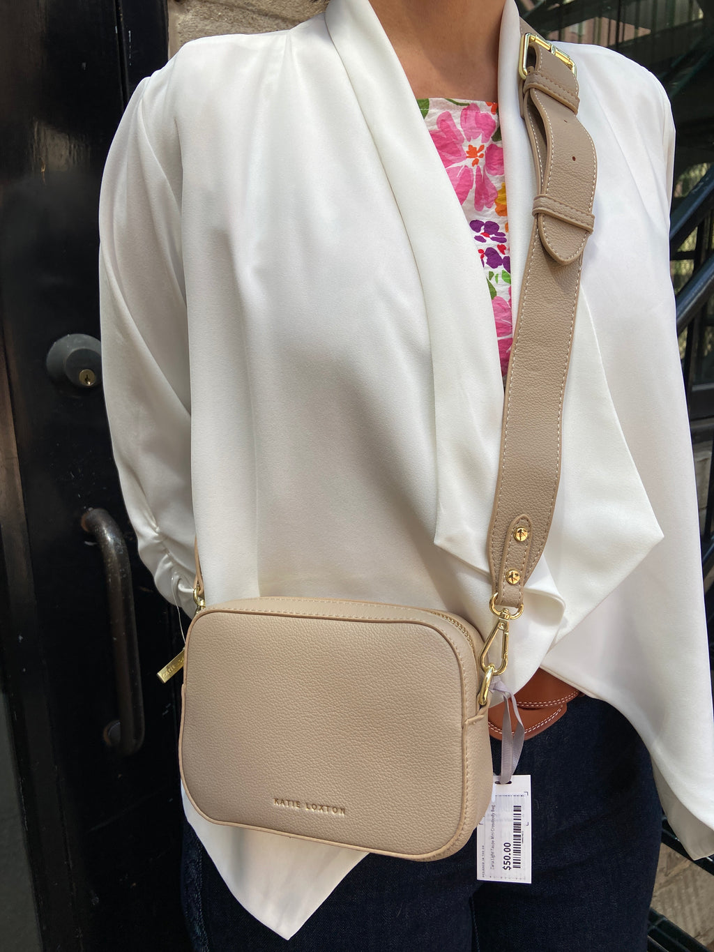 Zana Light Taupe Mini Crossbody Bag