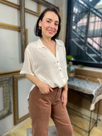 Callum Off White Short Sleeve Button Up - MK Threads Boutique