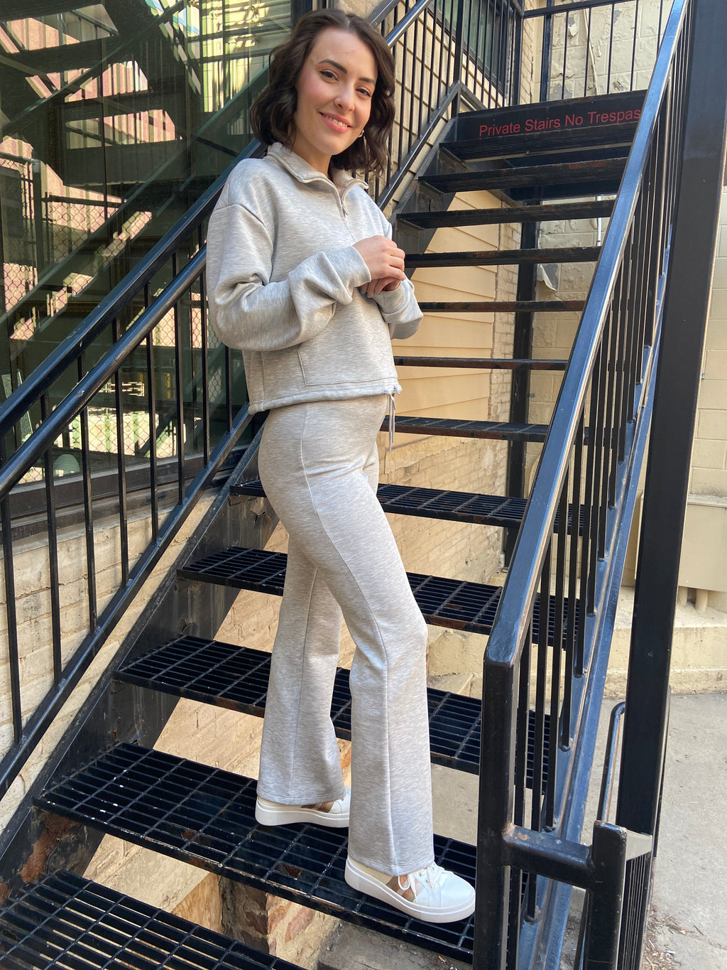 Anya Heather Gray Flare Sweatpants - MK Threads Boutique