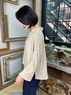 Bailey Almond Quarter Split Ribbed Sweater