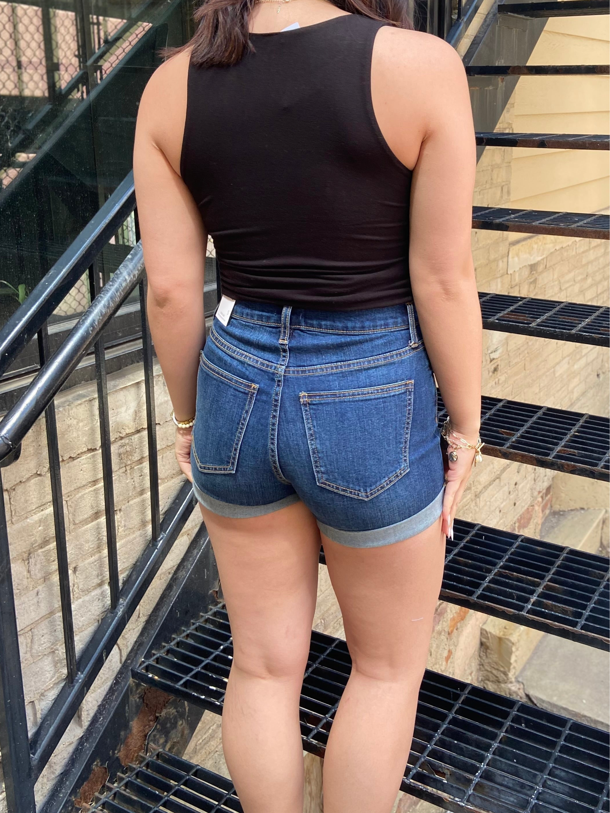 Thane Dark Wash Sneak Peek Jean Shorts