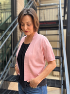 Lizeth Dusty Pink Short Sleeve Cardigan