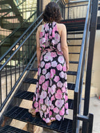 Ollie Black & Pink Halter Floral Maxi Dress - MK Threads Boutique