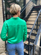 Alexi Green Silk Button up