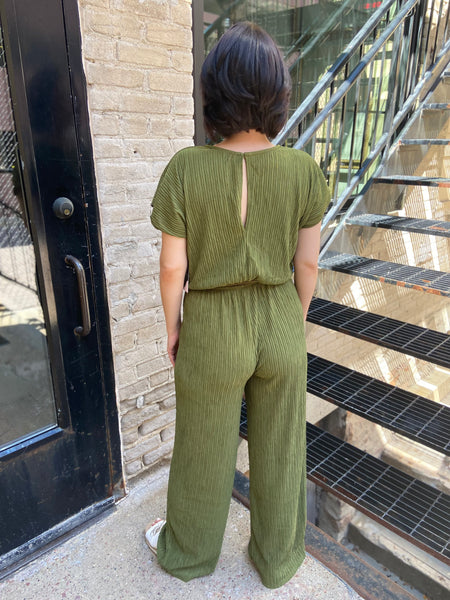 Cactus Crinkled Plisse Jumpsuit