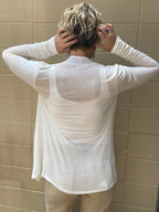 Blake White Knit Sheer Cardigan - MK Threads Boutique