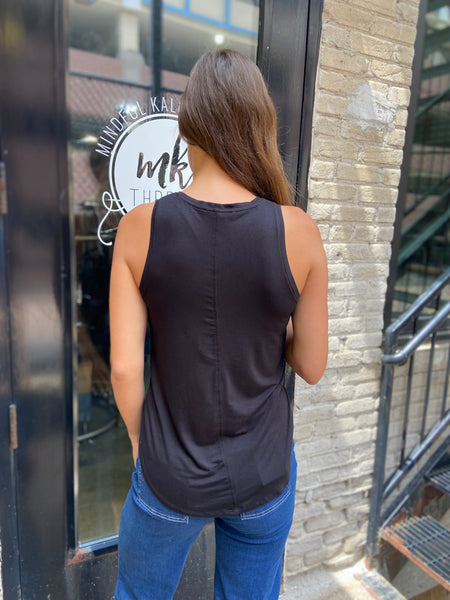 Nico Black Relaxed Oversized Tank Top