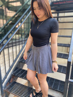 Shia Gray & Black Plaid Mini Skort