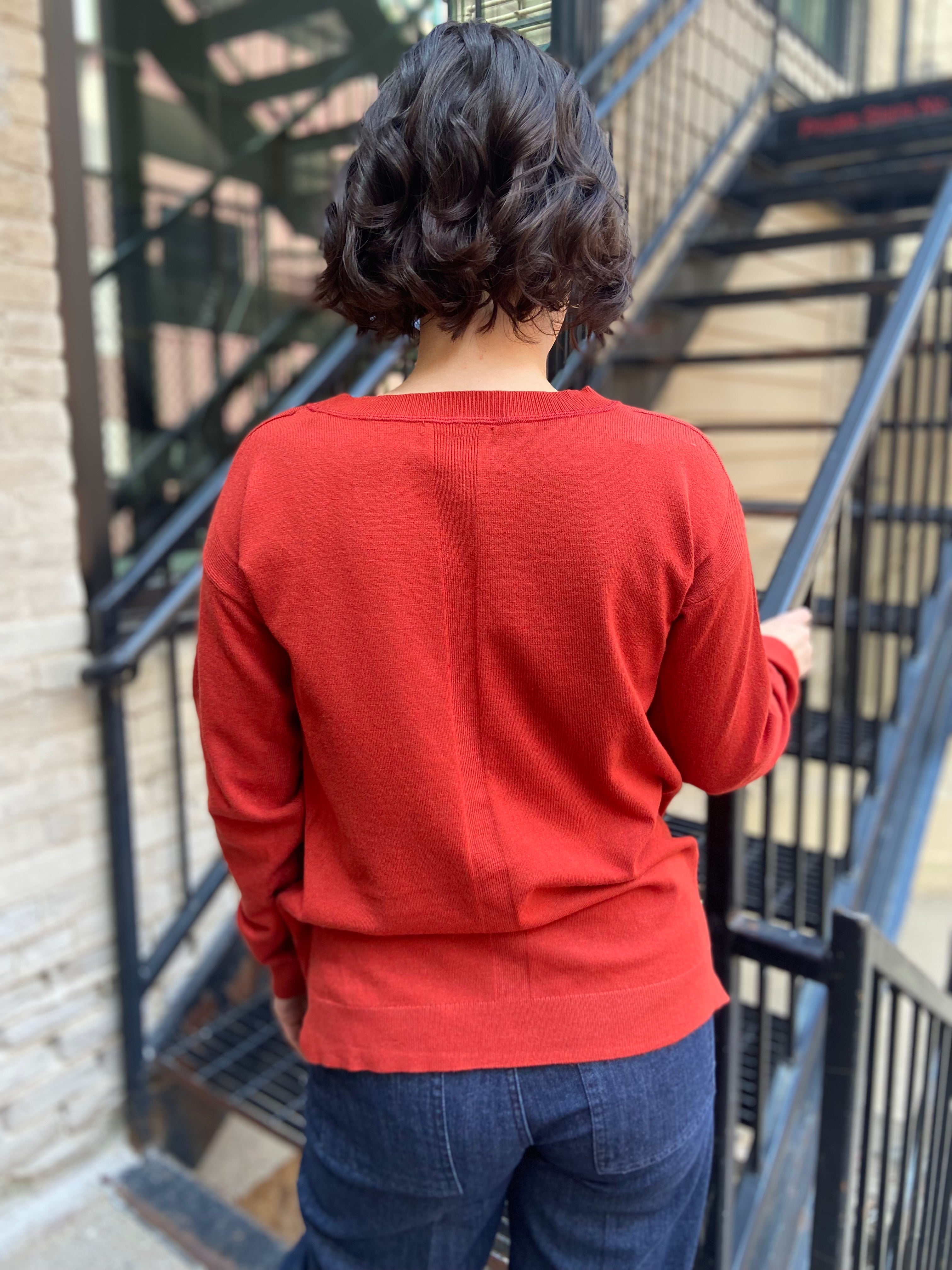 Izzy Burnt Orange Long Sleeve Sweater