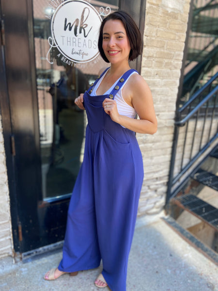 Kateline Dusty Blue Knit Jumpsuit