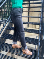 Karen Black Straight Leg Risen Jeans