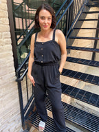 Stella Black Button Down Jumpsuit