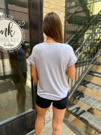 Riley Light Blue Lightweight Flowy Tee