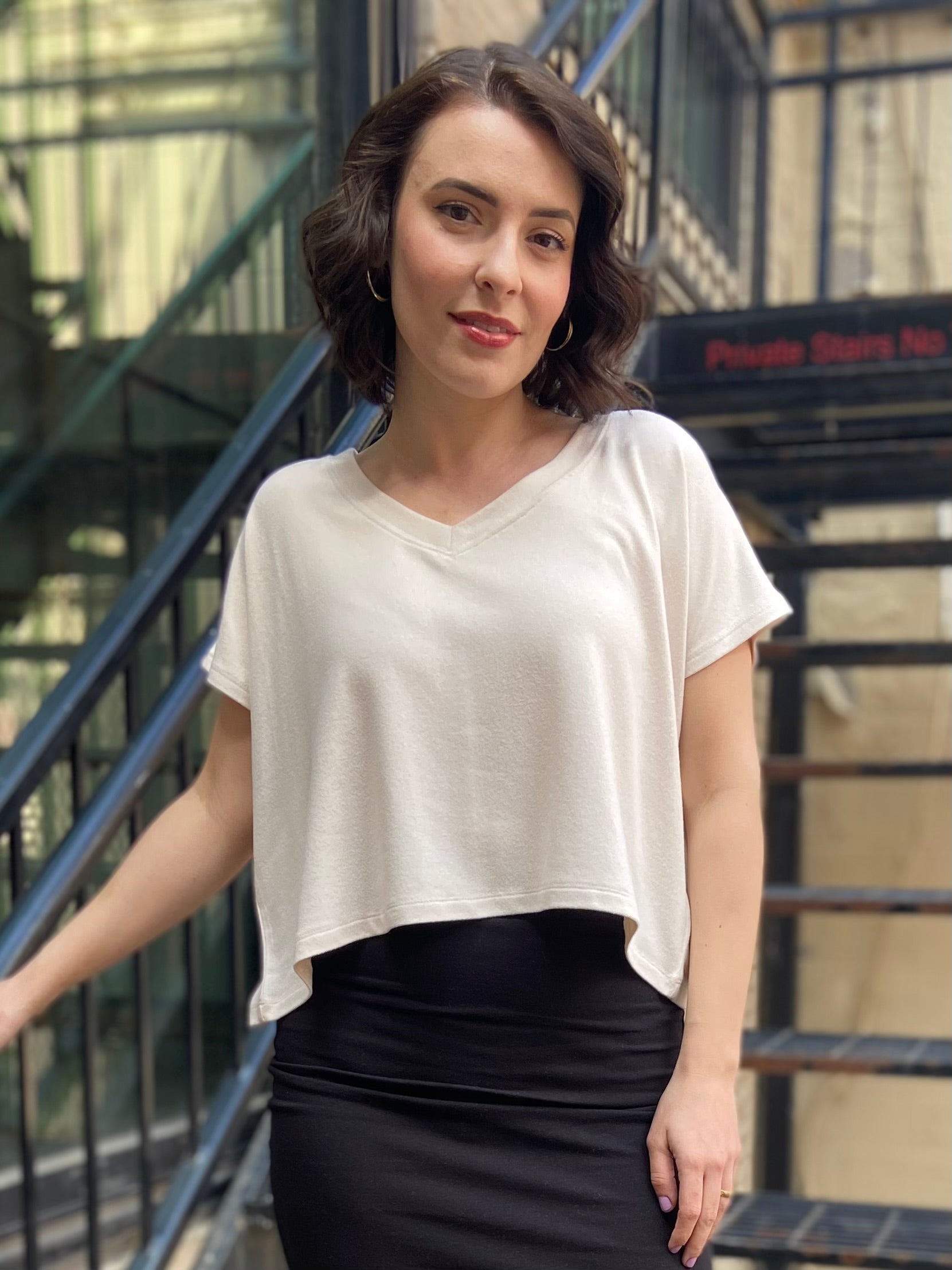 Ramona Beige Oversized Cropped Top - MK Threads Boutique