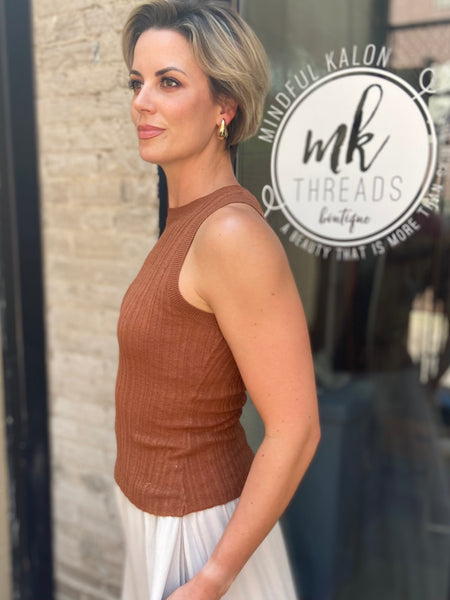 Elle Copper Knit Tank Top