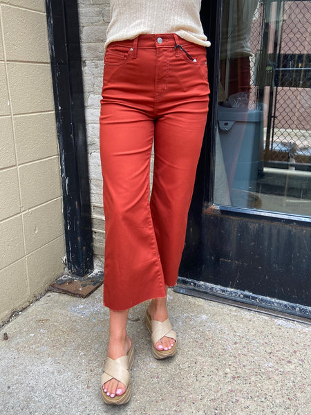 Adrienne Rust High Rise Cropped Zenana Jeans