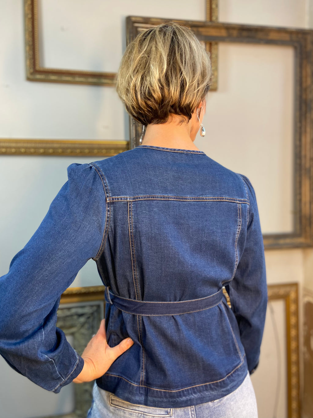 Dee Denim Wrap Belt Jacket - MK Threads Boutique