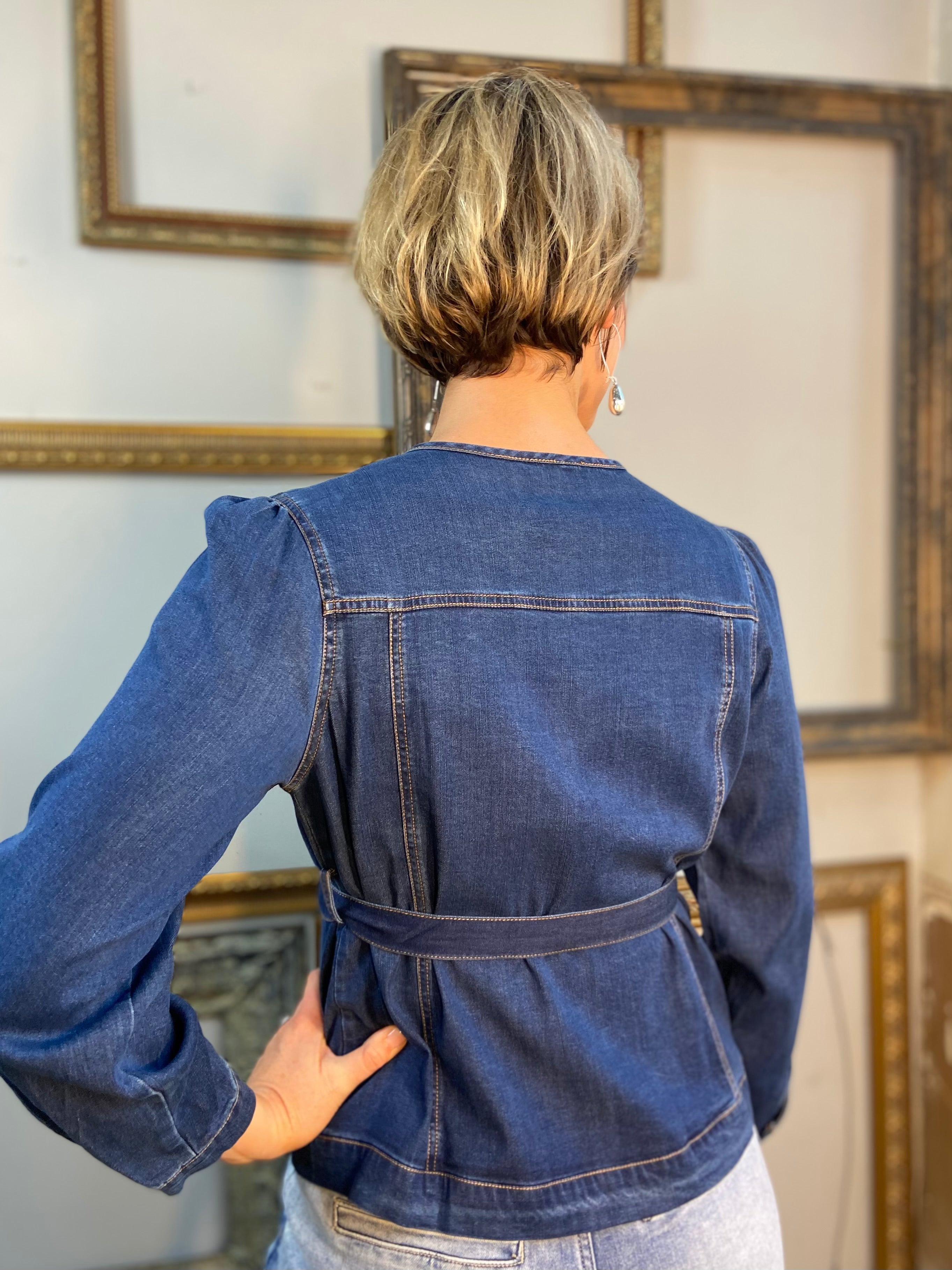 Dee Denim Wrap Belt Jacket - MK Threads Boutique