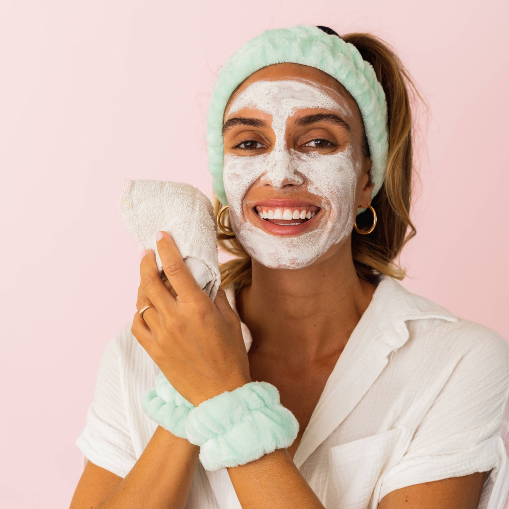 Spa Headband - Skincare Headband & Wristband Set: Leopard Print