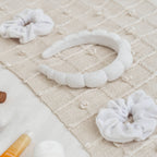 Spa Headband - Skincare Headband & Scrunchie Wristband Set: Pink