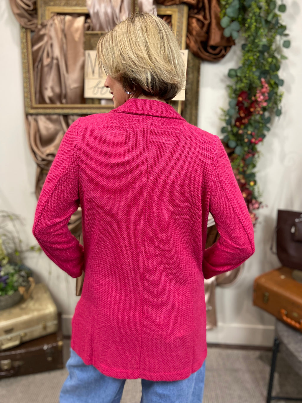 Sammie Hot Pink Button Down Coat