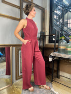 Nancy Rose Sleeveless Wide Leg Jumpsuit