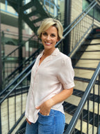 Linda Blush Pink Collard Button Down Top