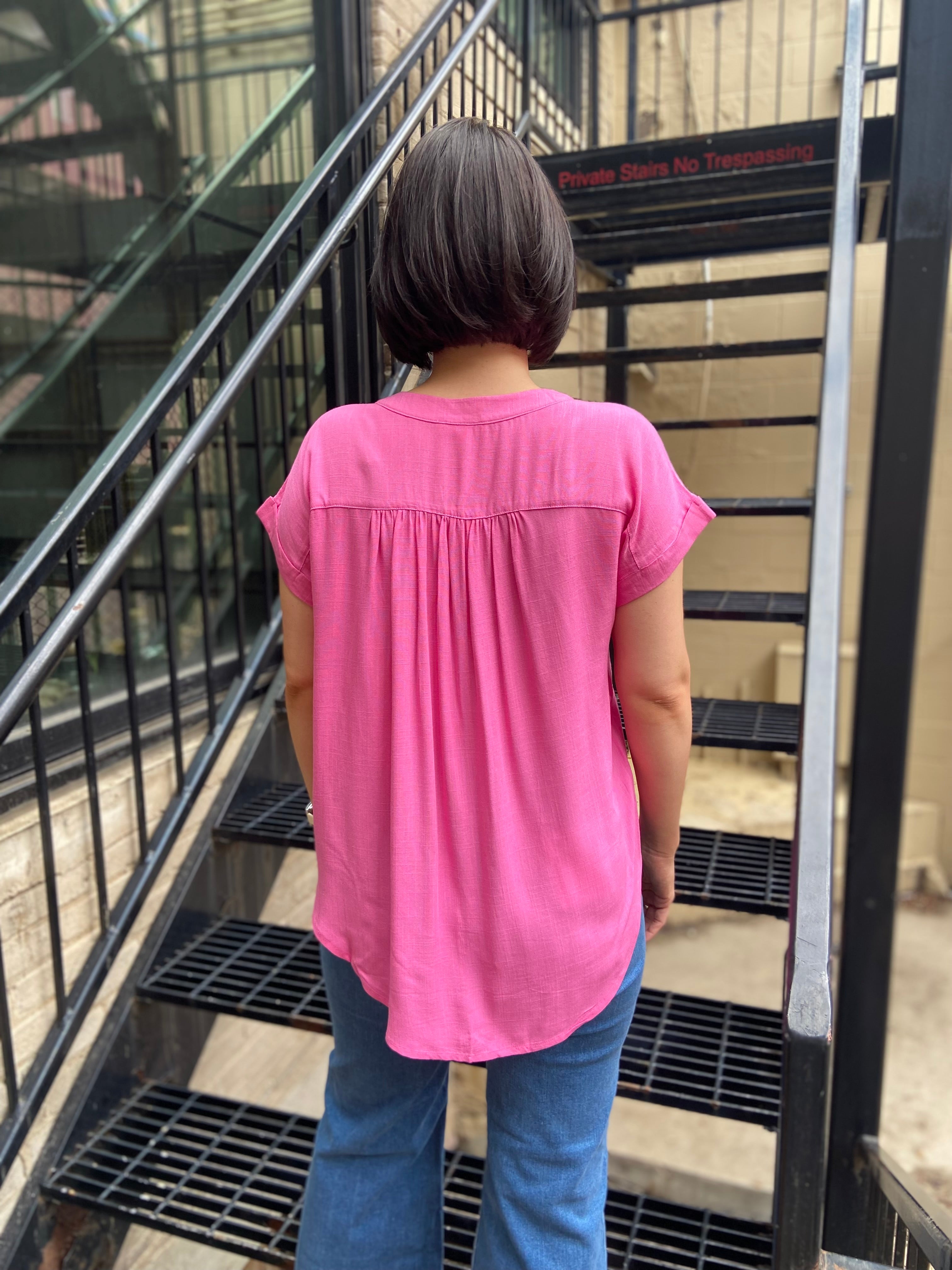 Calla Fuchsia Button Down Shirt