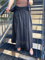 Lillie Black Midi Slit Skirt - MK Threads Boutique