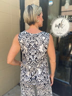 Esme Black & White Pattern Top