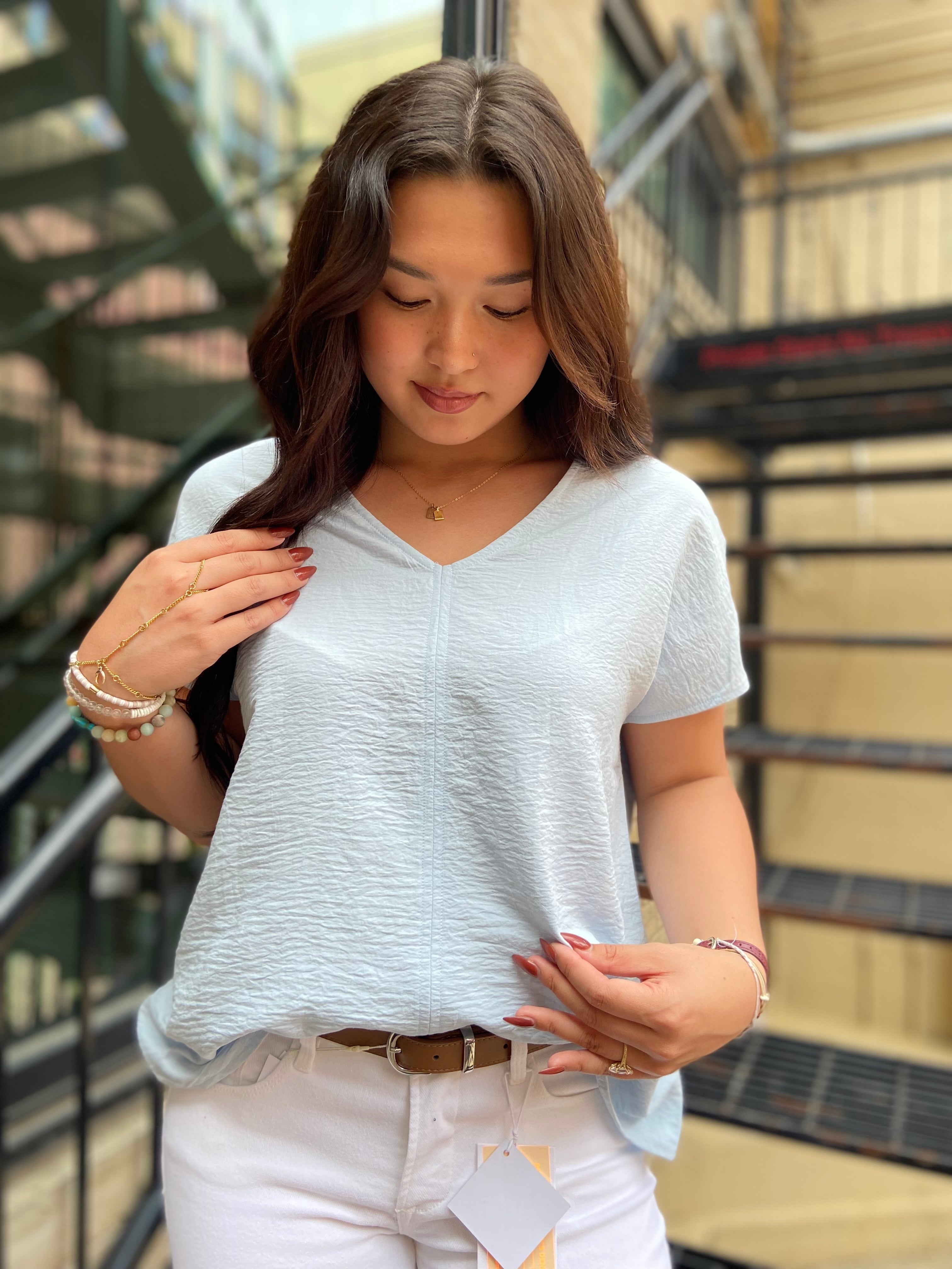 Stacy Light Blue Oversized T Shirt