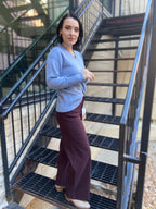 Anna Dark Berry High Rise Wide Leg Jeans