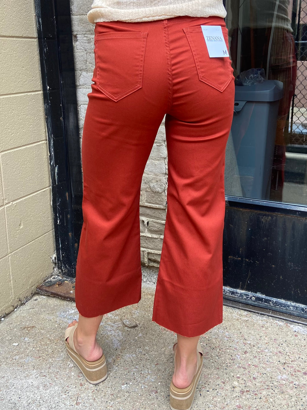 Adrienne Rust High Rise Cropped Zenana Jeans